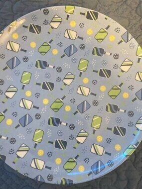 Set Of 6 Pickleball Melamine Plates 11 Inches